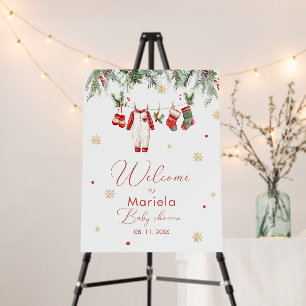 Watercolor Elegant Santa baby christmas shower Wel Foam Board