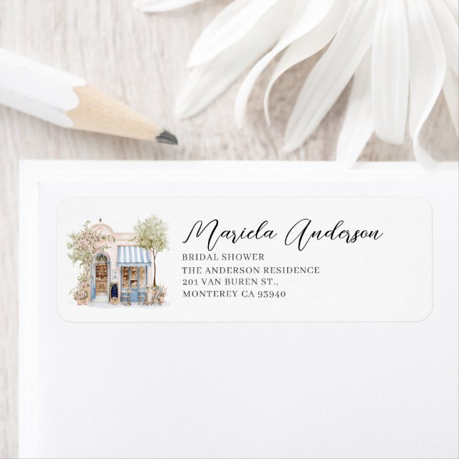 Watercolor elegant She said oui  bridal shower Label (Insitu)