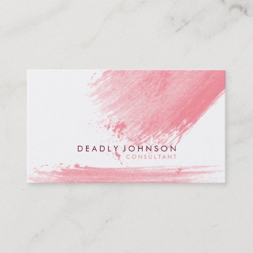 Watercolor Elegant Simple Splatter Abstract Business Card