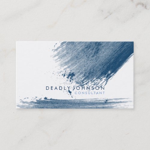 Watercolor Elegant Simple Splatter Blue Business Card