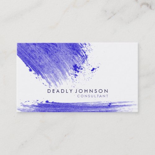 Watercolor Elegant Simple Splatter Blue Nature Business Card