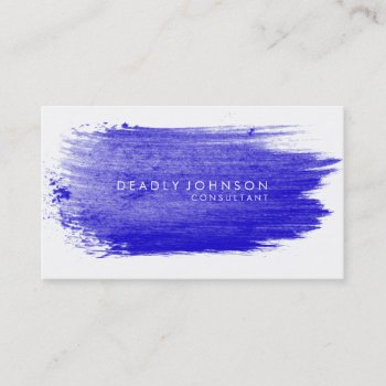 Watercolor Elegant Simple Splatter Blue Nature Business Card by tsrao100 at Zazzle