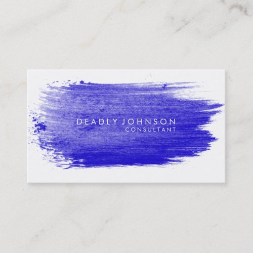 Watercolor Elegant Simple Splatter Blue Nature Business Card