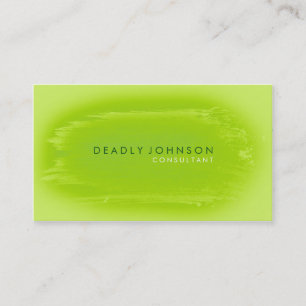 Watercolor Elegant Simple Splatter Green Nature Business Card