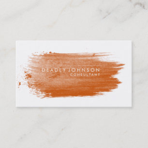 Watercolor Elegant Simple Splatter Orange Nature Business Card