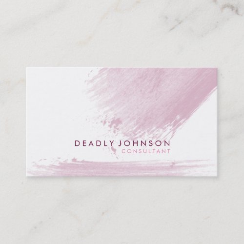 Watercolor Elegant Simple Splatter Pink Business Card