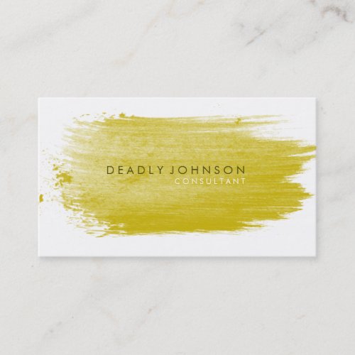 Watercolor Elegant Simple Splatter Yellow Nature Business Card