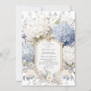 Watercolor Elegant Something Blue Bridal Shower Invitation