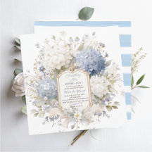 Watercolor Elegant  Something Blue Bridal Shower