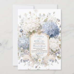 Watercolor Elegant Something Blue Bridal Shower Invitation