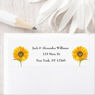 Watercolor Elegant Sunflower Boho Autumn Country L Label