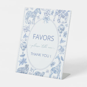 Watercolor Elegant Toile SafariChinoiserie jungle  Pedestal Sign