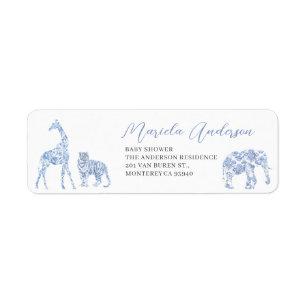 Watercolor Elegant Toile SafarReturn Address Label