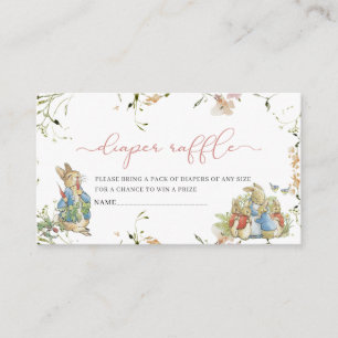Watercolor Elegant wildflower Peter Rabbit baby Enclosure Card