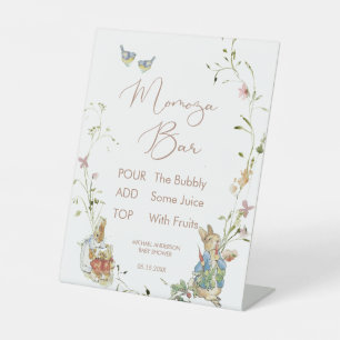 Watercolor Elegant Wildflower Peter Rabbit baby Pedestal Sign