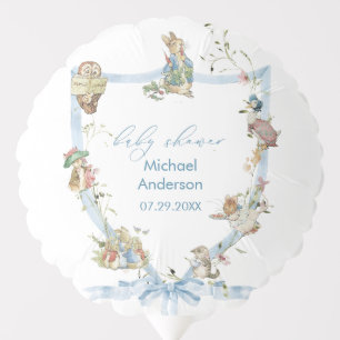 Watercolor elegant wildflower Peter Rabbit baby s Balloon