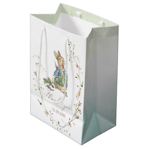 Watercolor Elegant Wildflower Peter Rabbit  baby s Medium Gift Bag
