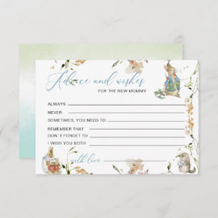 Watercolor Elegant wildflowerPeter Rabbit baby sho Enclosure Card