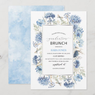 Watercolor Elegant Wildflowers graduatioInvitation Invitation