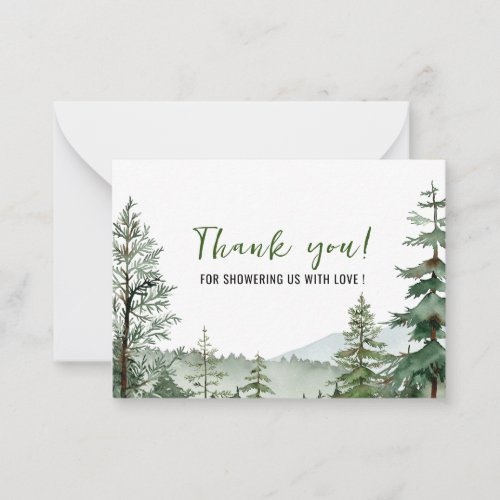 Watercolor Elegant Woodland Animals  Thank You  Note Card