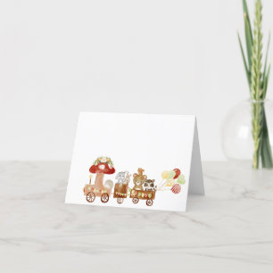 Watercolor Elegant Woodland Party Baby Shower Letterpress Thank You Card