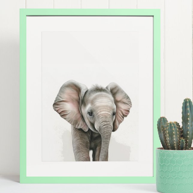 Watercolor Elephant Baby Nursery Jungle Safari  Poster (Creator Uploaded)