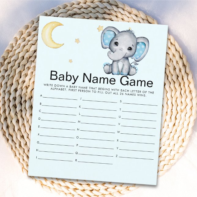 Watercolor Elephant Baby Shower Boy, Blue and Gray (Creator Uploaded)