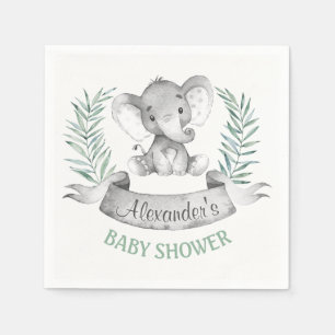 Watercolor Elephant Baby Shower Paper Napkins