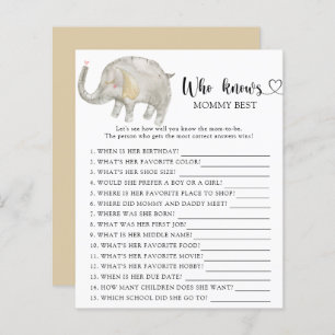 Watercolor Elephant Balloon - Who knows mommy best