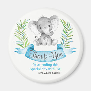 Watercolor Elephant Boy Thank You Magnet