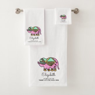 Watercolor elephant colorful modern personalized t