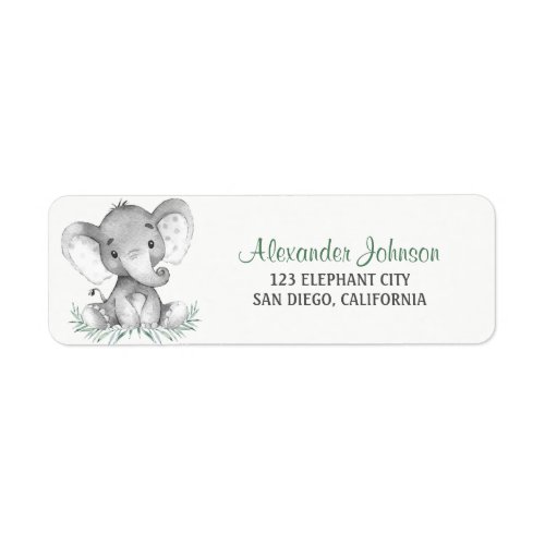 Watercolor Elephant Label