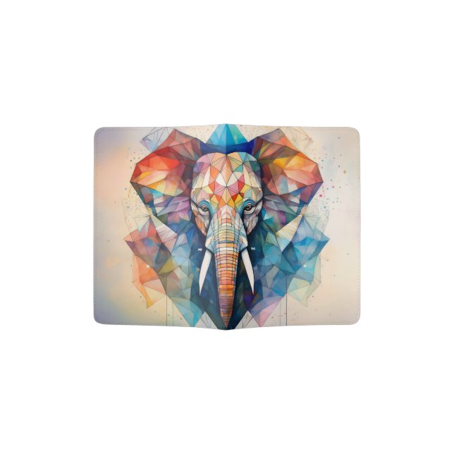 Watercolor Elephant Passport Holder (Opened)