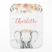 Watercolor Elephant Personalized Girl Baby Burp Cloth Watercolor Elephant Personalized Girl Baby Burp Cloth