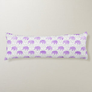 Watercolor Elephant Shibori Primitive Chevron Body Pillow