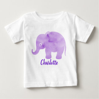 Watercolor Elephant Spot Print Customizable Baby T-Shirt
