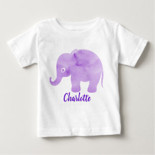 Watercolor Elephant Spot Print Customizable Baby T-Shirt