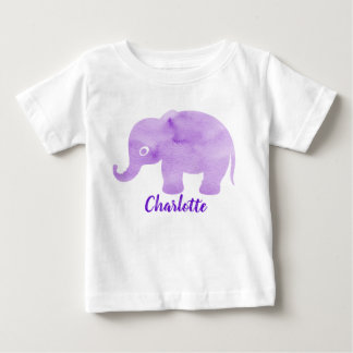 Watercolor Elephant Spot Print Customizable Baby T-Shirt