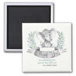 Watercolor Elephant Thank You Magnet at Zazzle