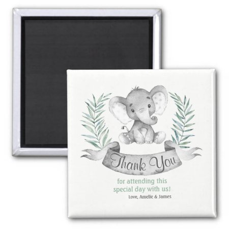 Watercolor Elephant Thank You Magnet