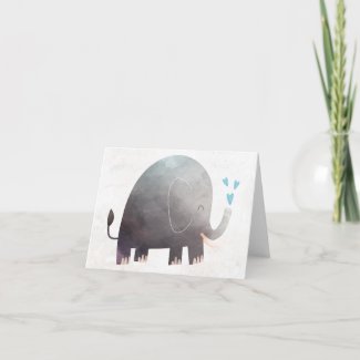 Watercolor Elephant Thank You Note Cards