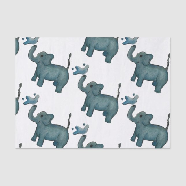 Watercolor Elephant Tissue Paper (Front)