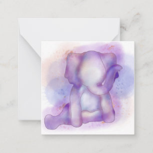 Watercolor Elephant w/ Faux Gold Note Card