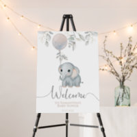 Watercolor  Elephant Welcome Girl's Baby Shower Foam Board