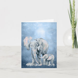 Watercolor Elephant Wildlife Nature Animal Art Note Card