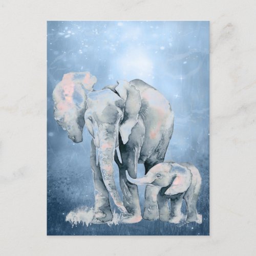 Watercolor Elephant Wildlife Nature Animal Art   Postcard