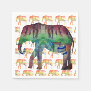 Watercolor Elephants Napkins