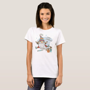 Watercolor Elf White Beard & Christmas Gifts T-Shirt