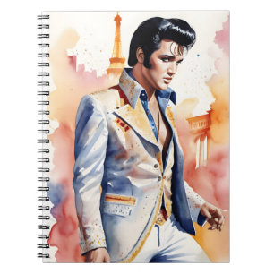watercolor elvis presley  notebook