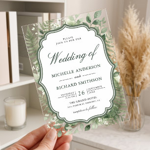 Watercolor Enchanted Forest Wedding Acrylic Invitations